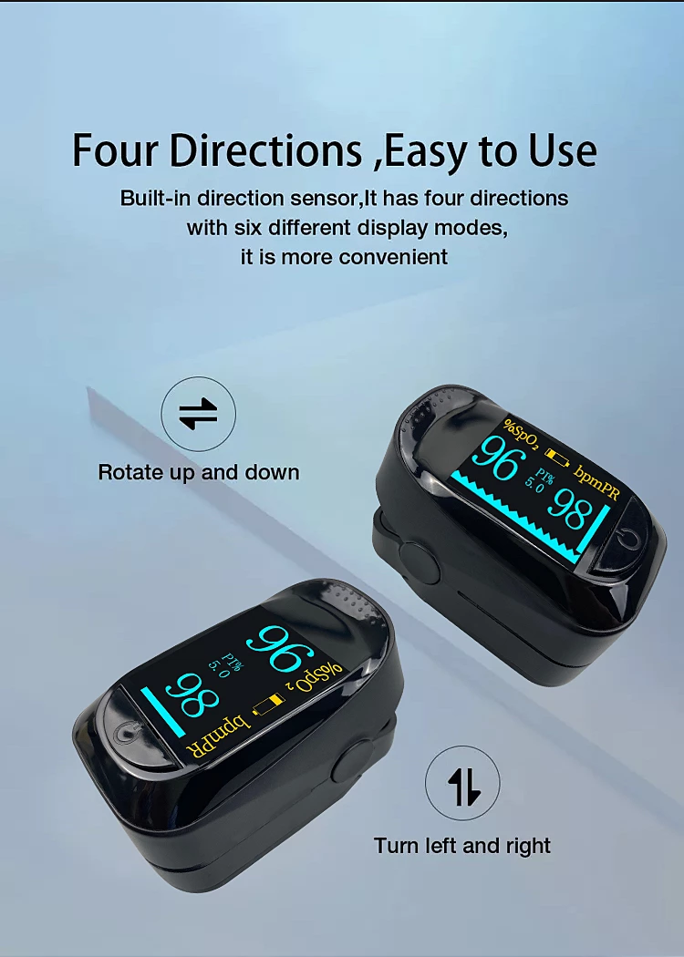 Portable Fingertip Pulse Oximeter OEM Support blood oxygen measurement For Sale