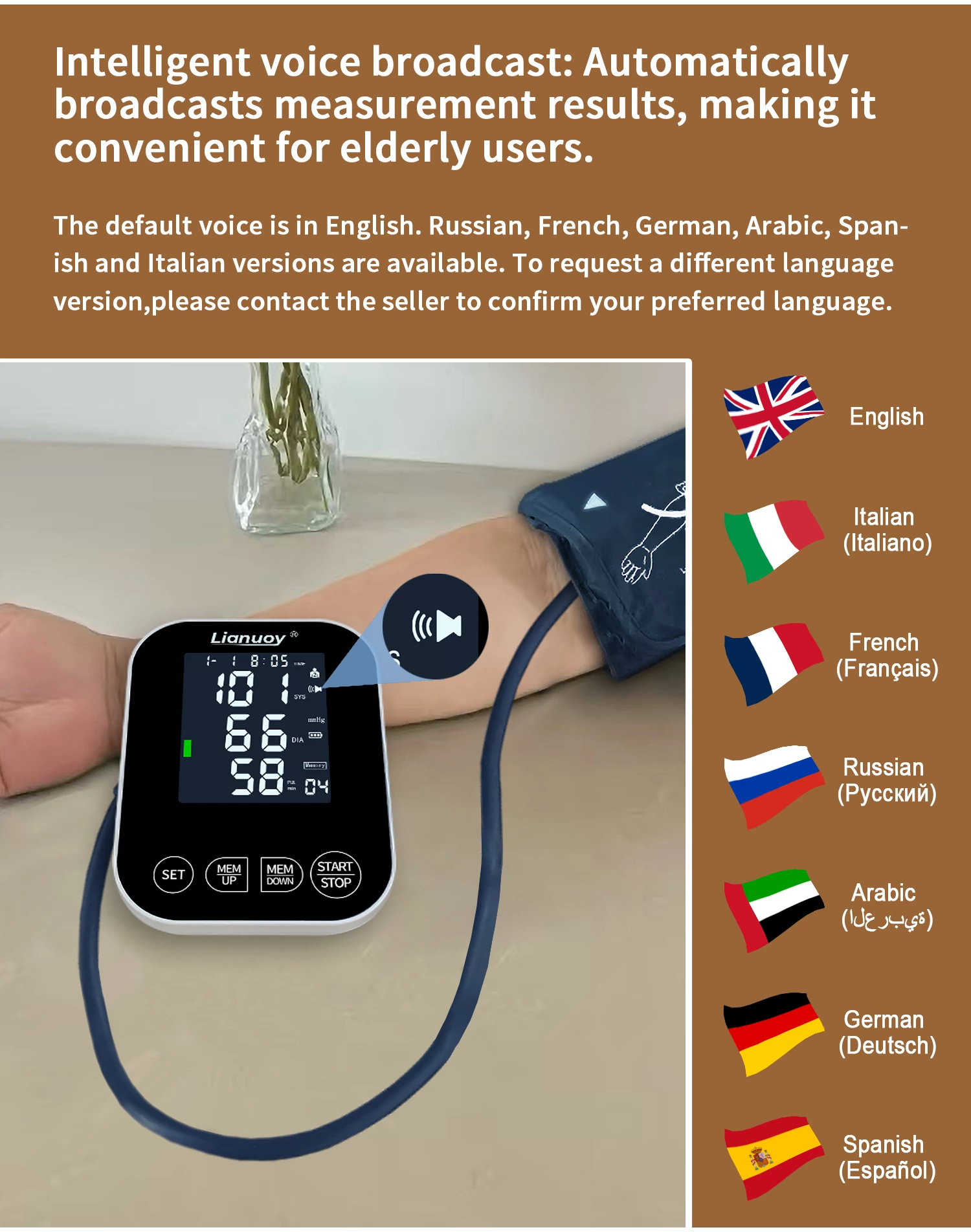 Home electronic blood pressure monitor