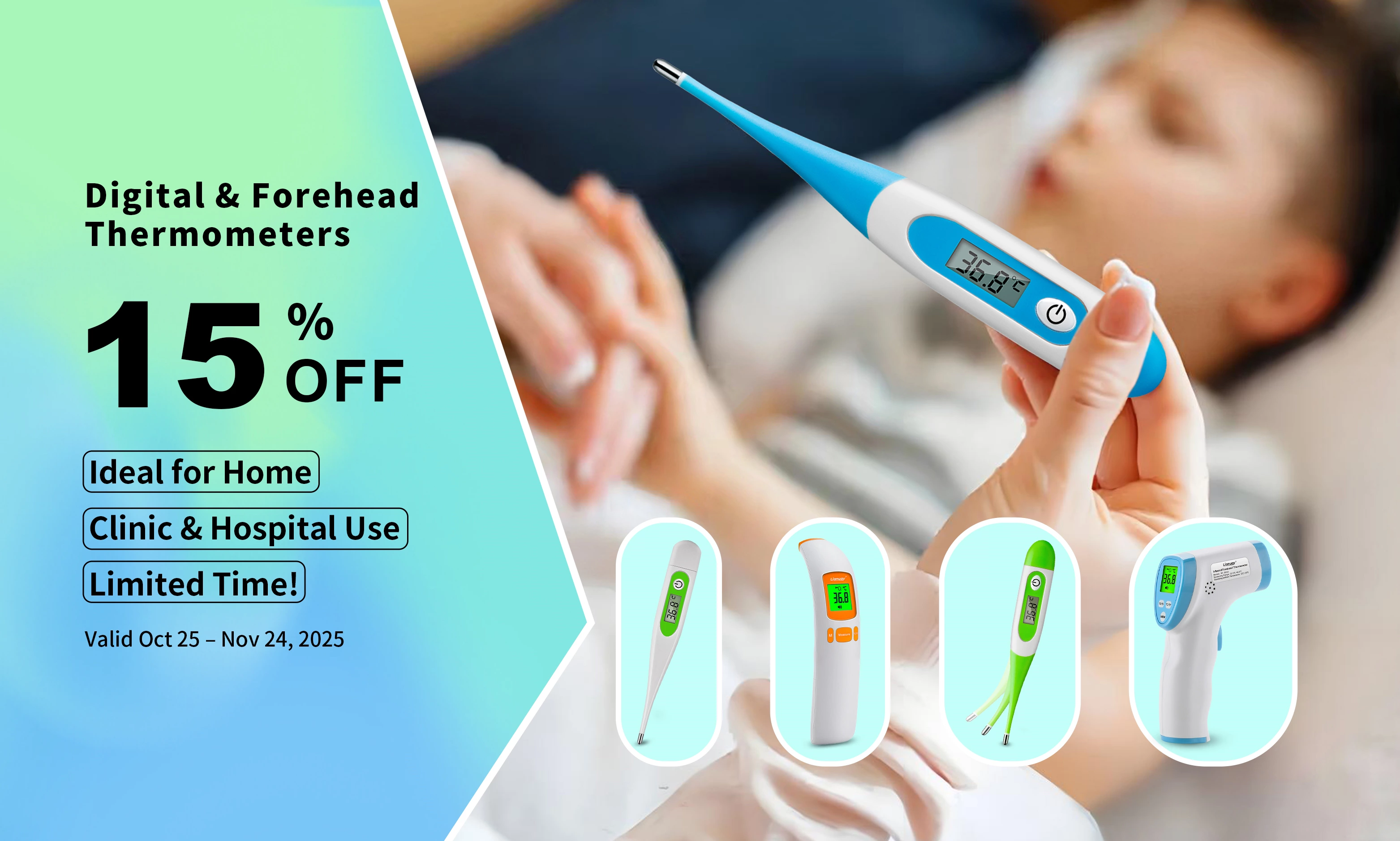 Special Offer: 15% Off Digital Thermometers and Forehead Thermometers