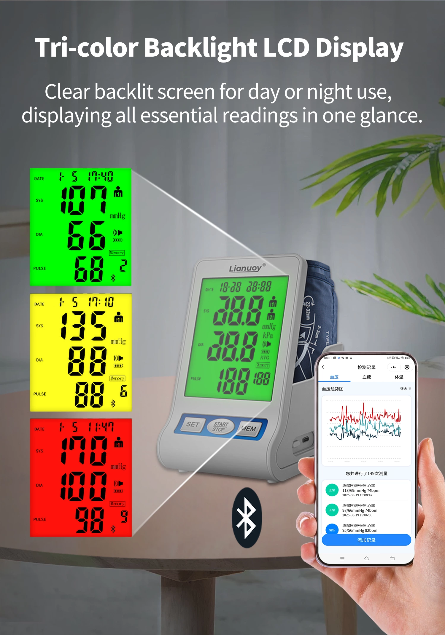 Bluetooth Arm Blood Pressure Monitor