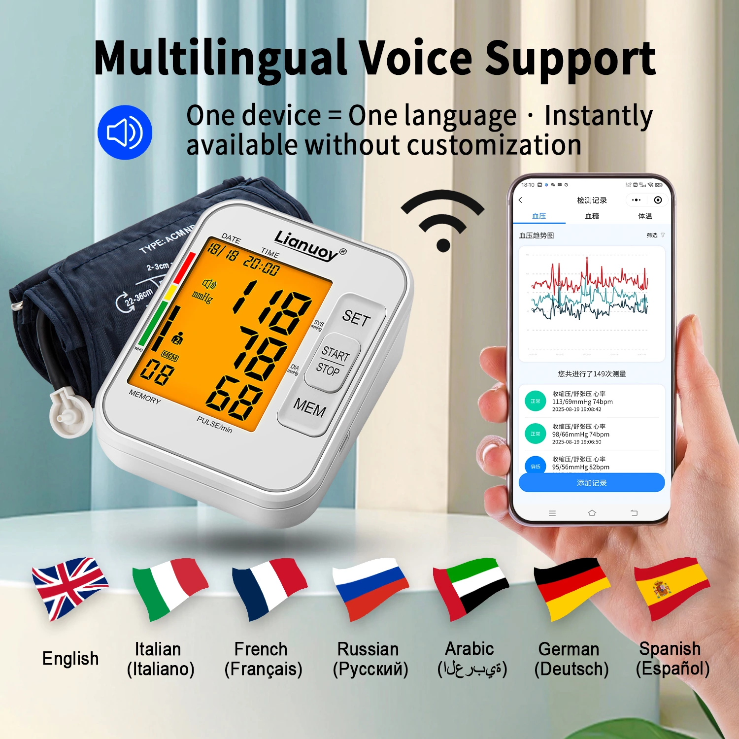WiFi Smart Blood Pressure Monitor