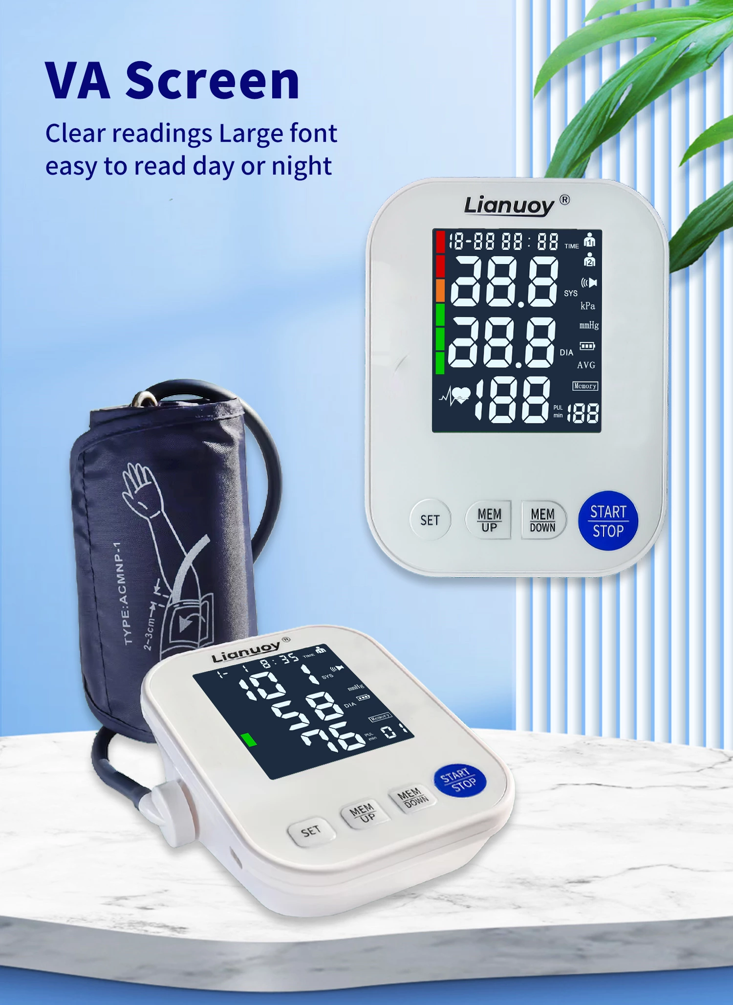 Arm electronic blood pressure monitor