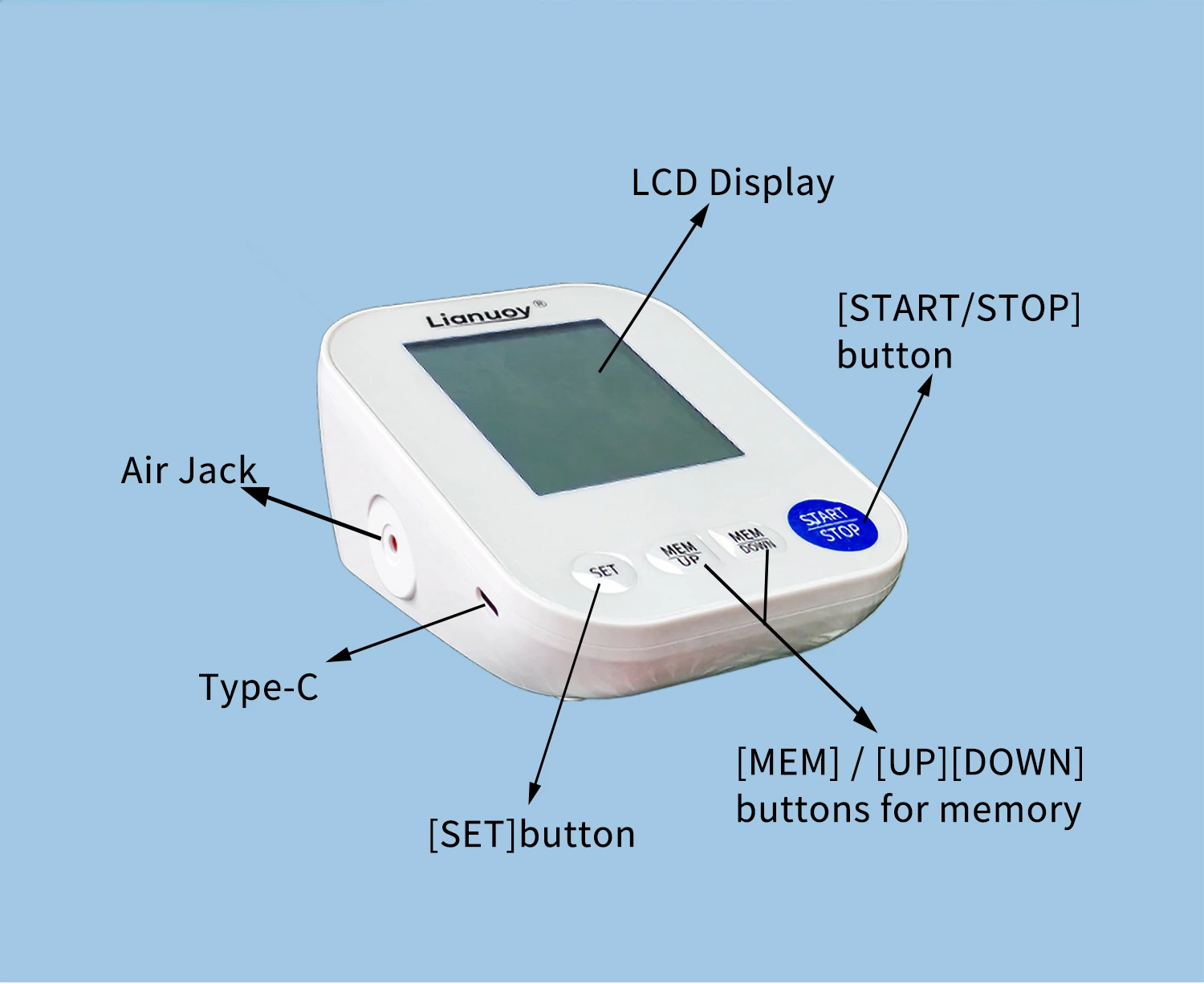 Arm electronic blood pressure monitor