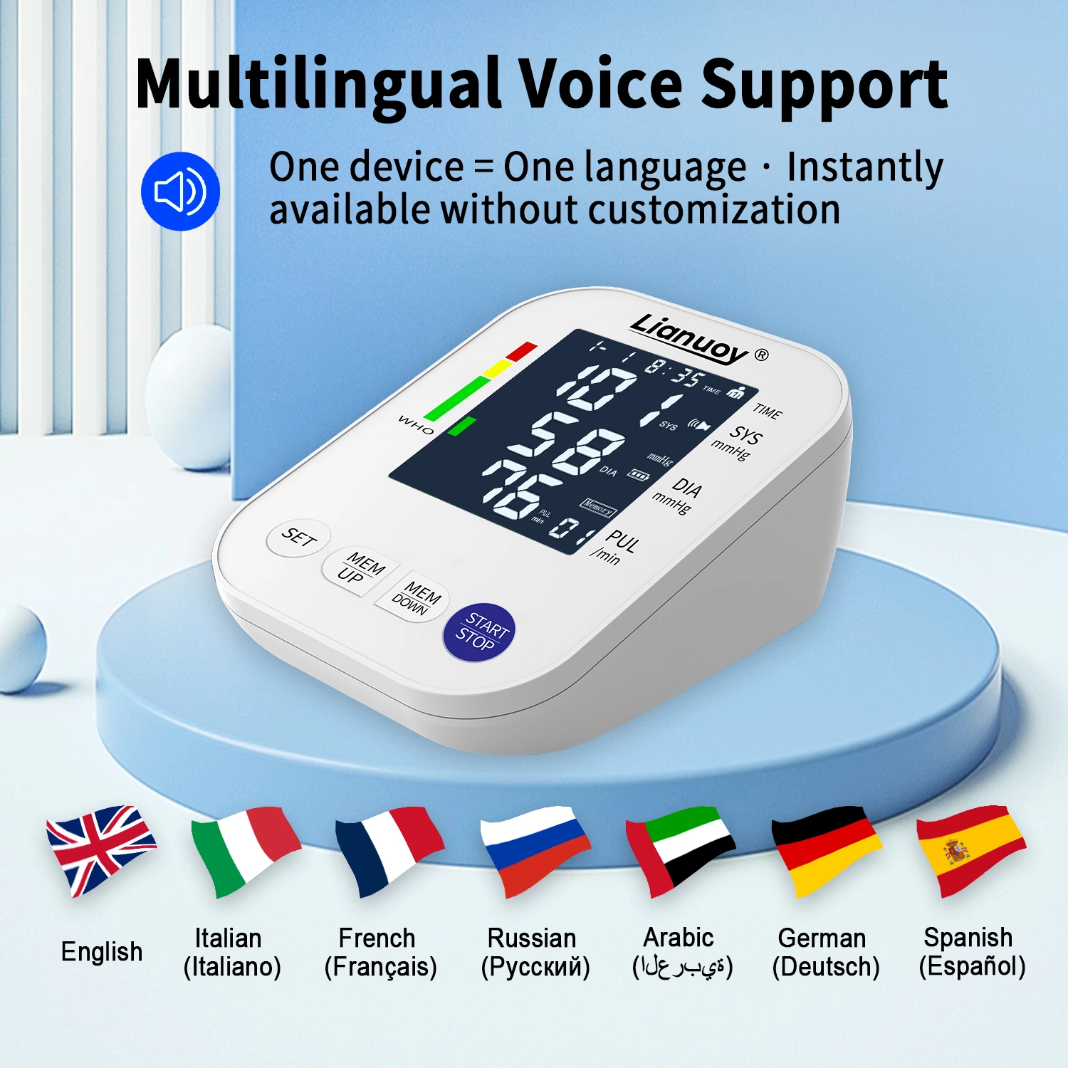 Arm electronic blood pressure monitor
