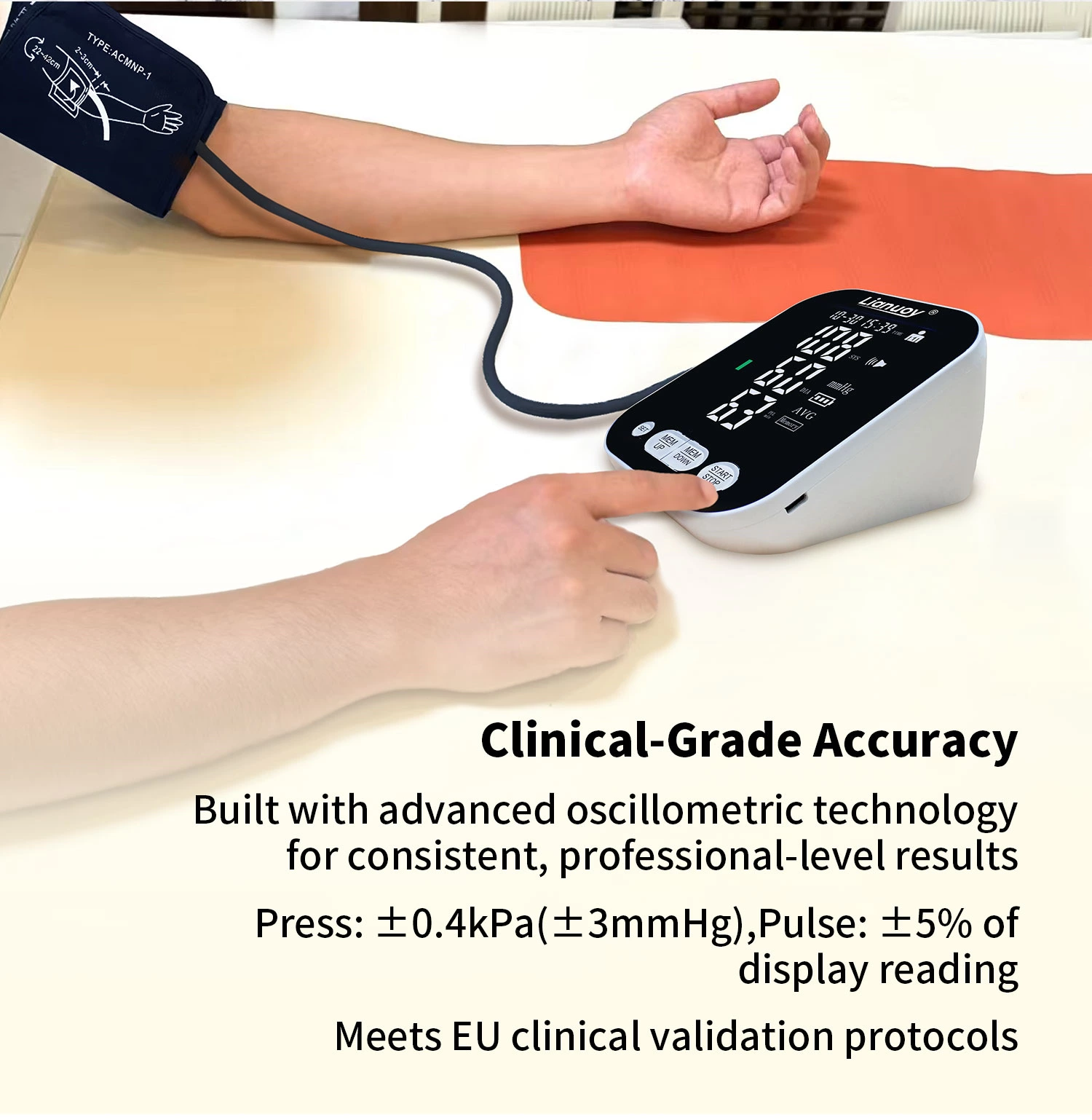 Arm electronic blood pressure monitor