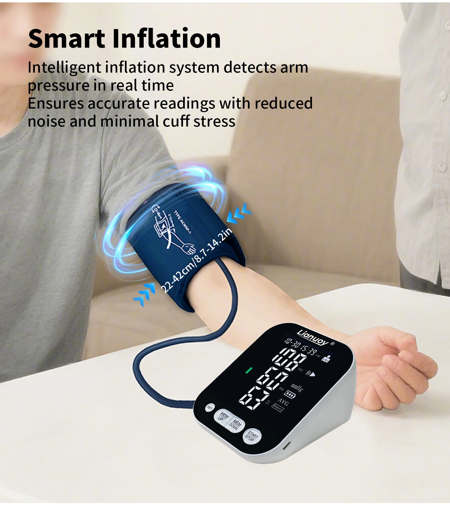 Arm electronic blood pressure monitor