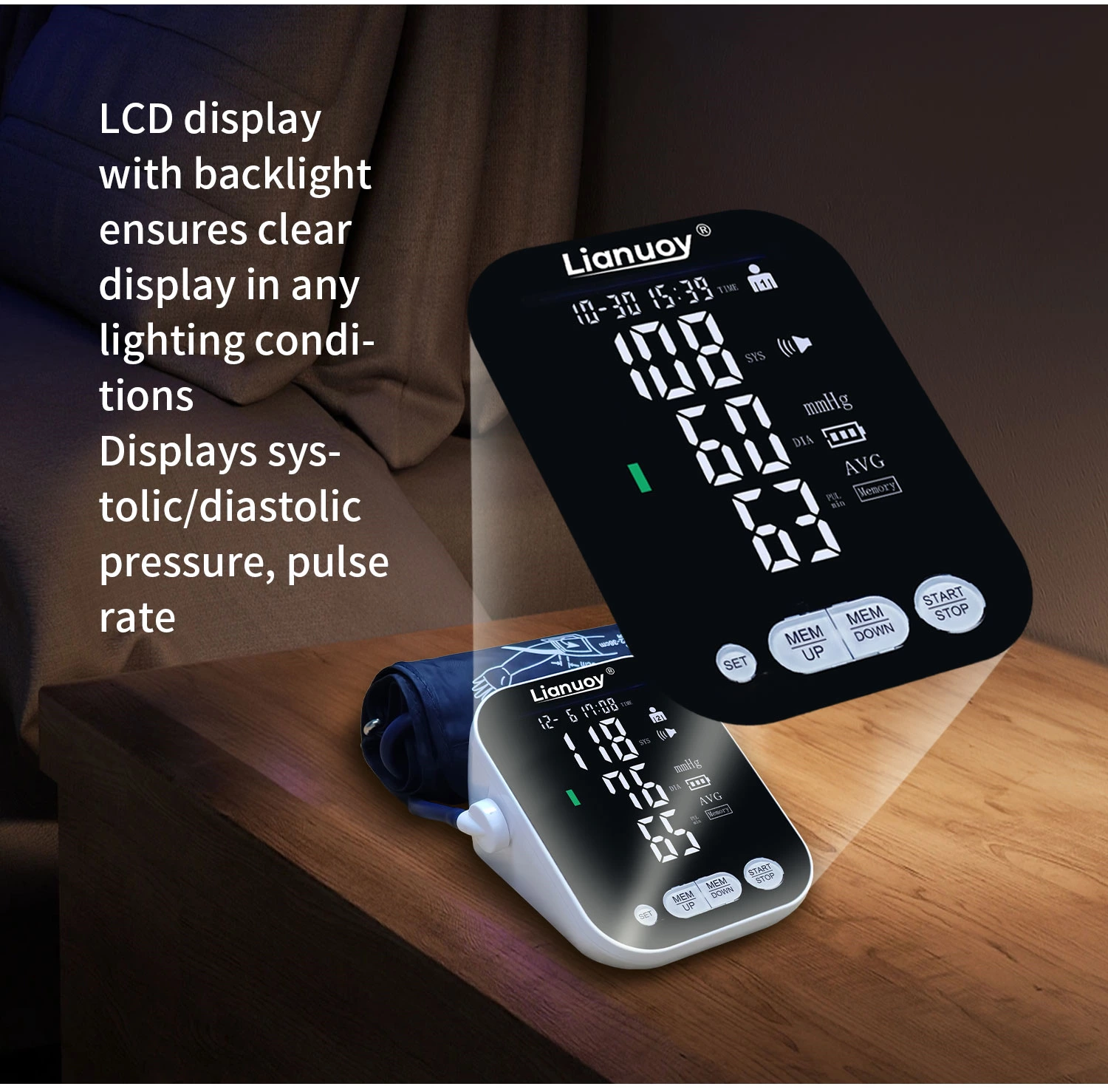 Arm electronic blood pressure monitor