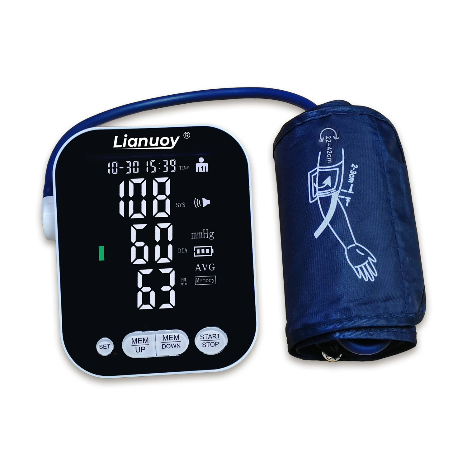 Arm electronic blood pressure monitor