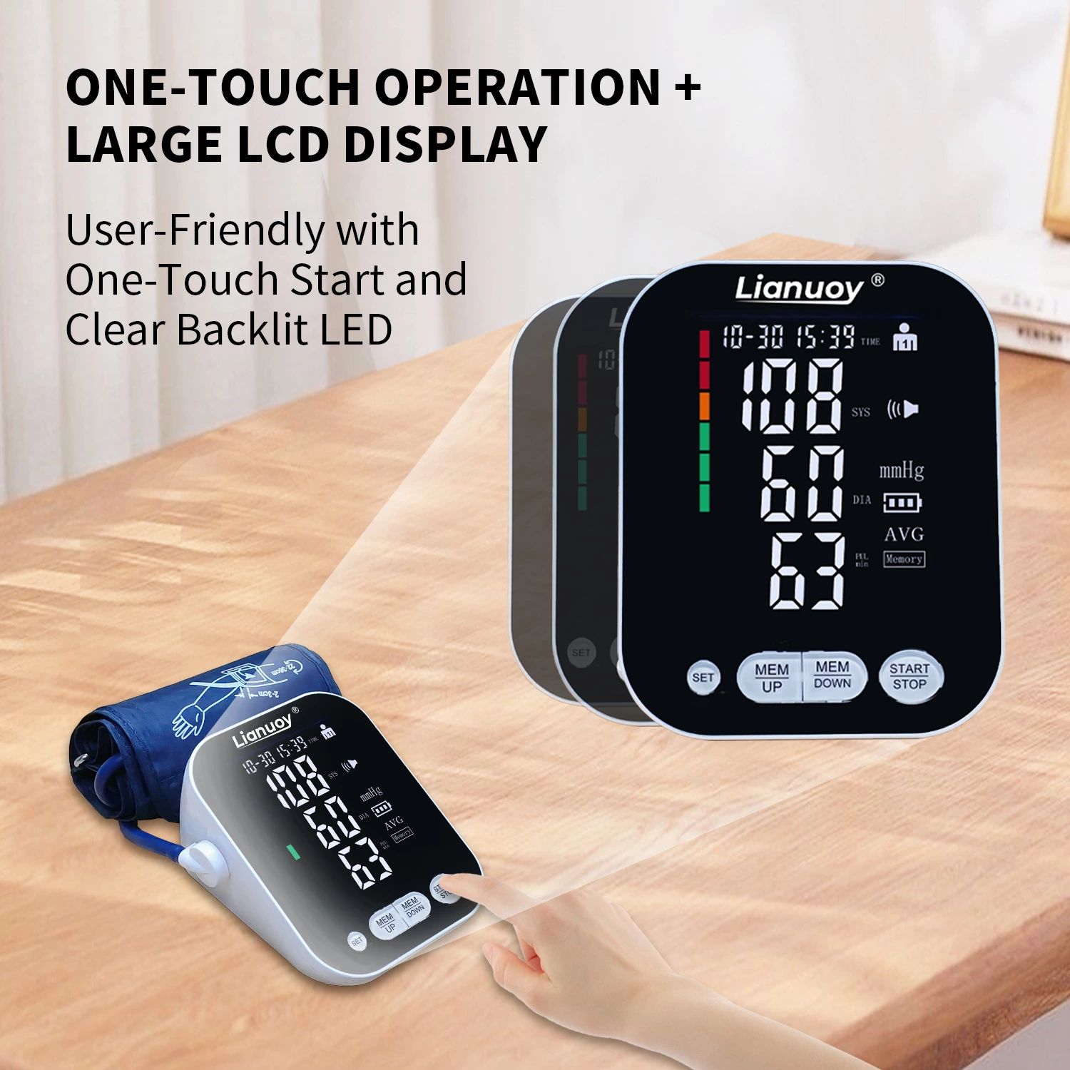 Arm electronic blood pressure monitor