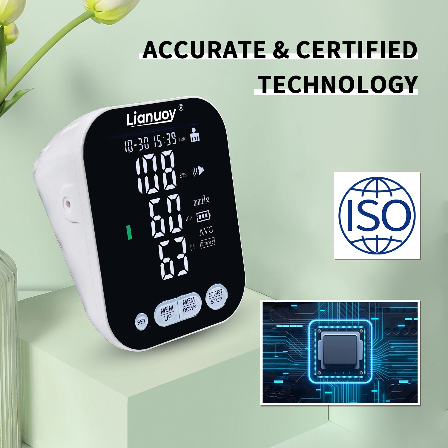 Arm electronic blood pressure monitor