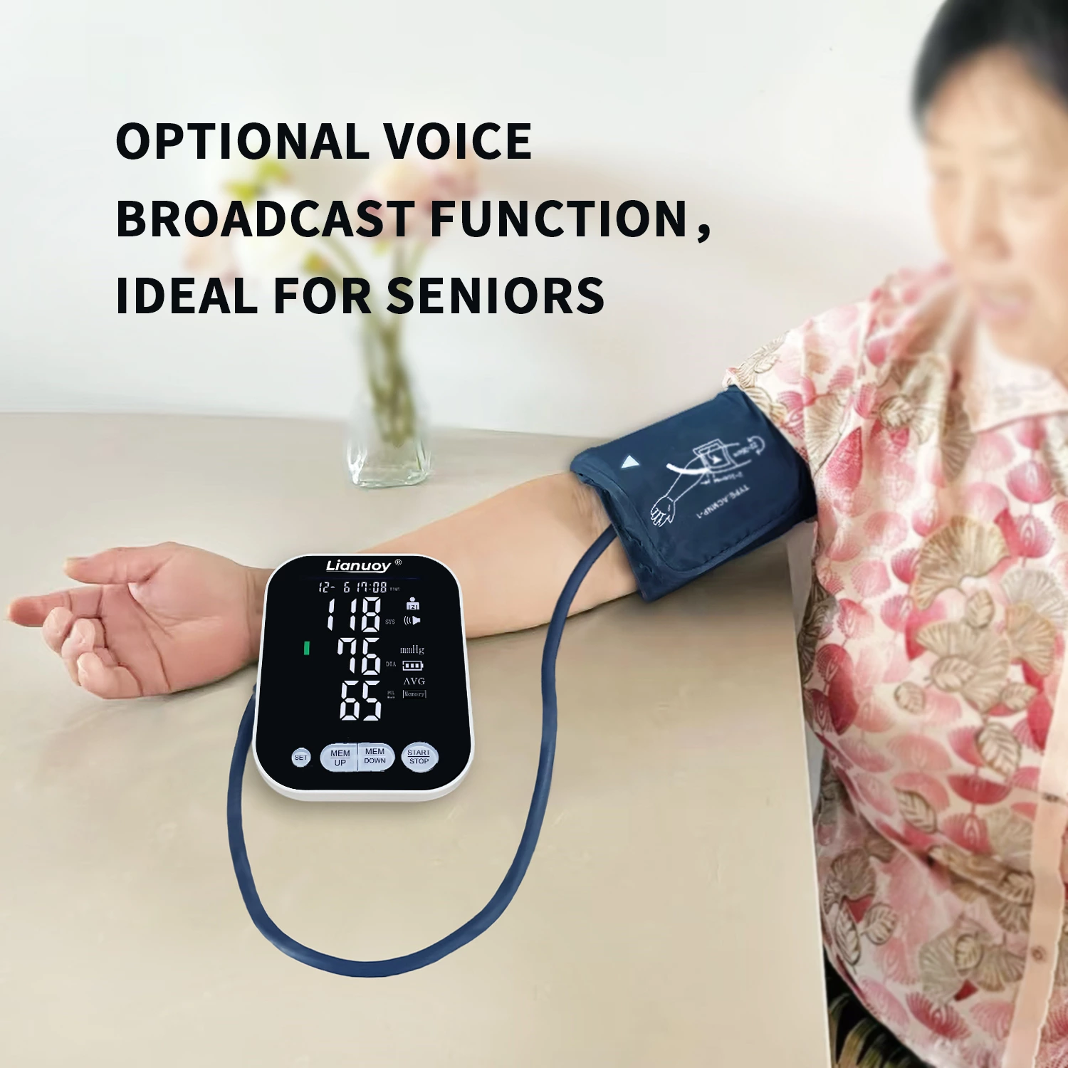 Arm electronic blood pressure monitor