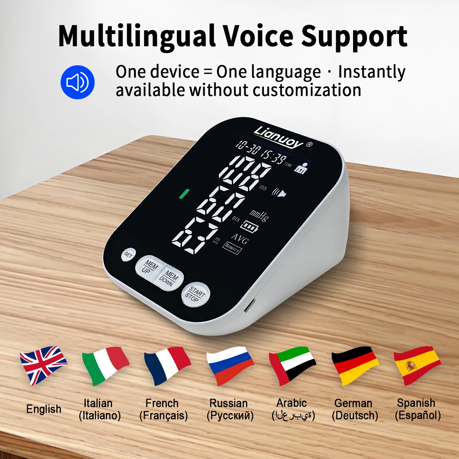 Arm electronic blood pressure monitor