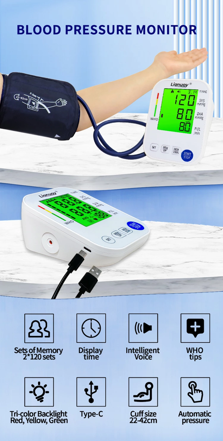 upper arm electronic blood pressure monitor