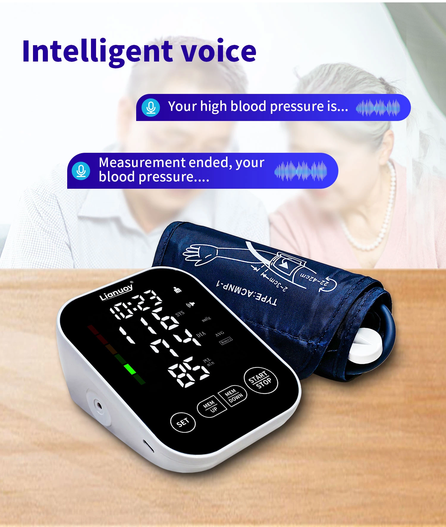 LED Arm Blood Pressure Monitor