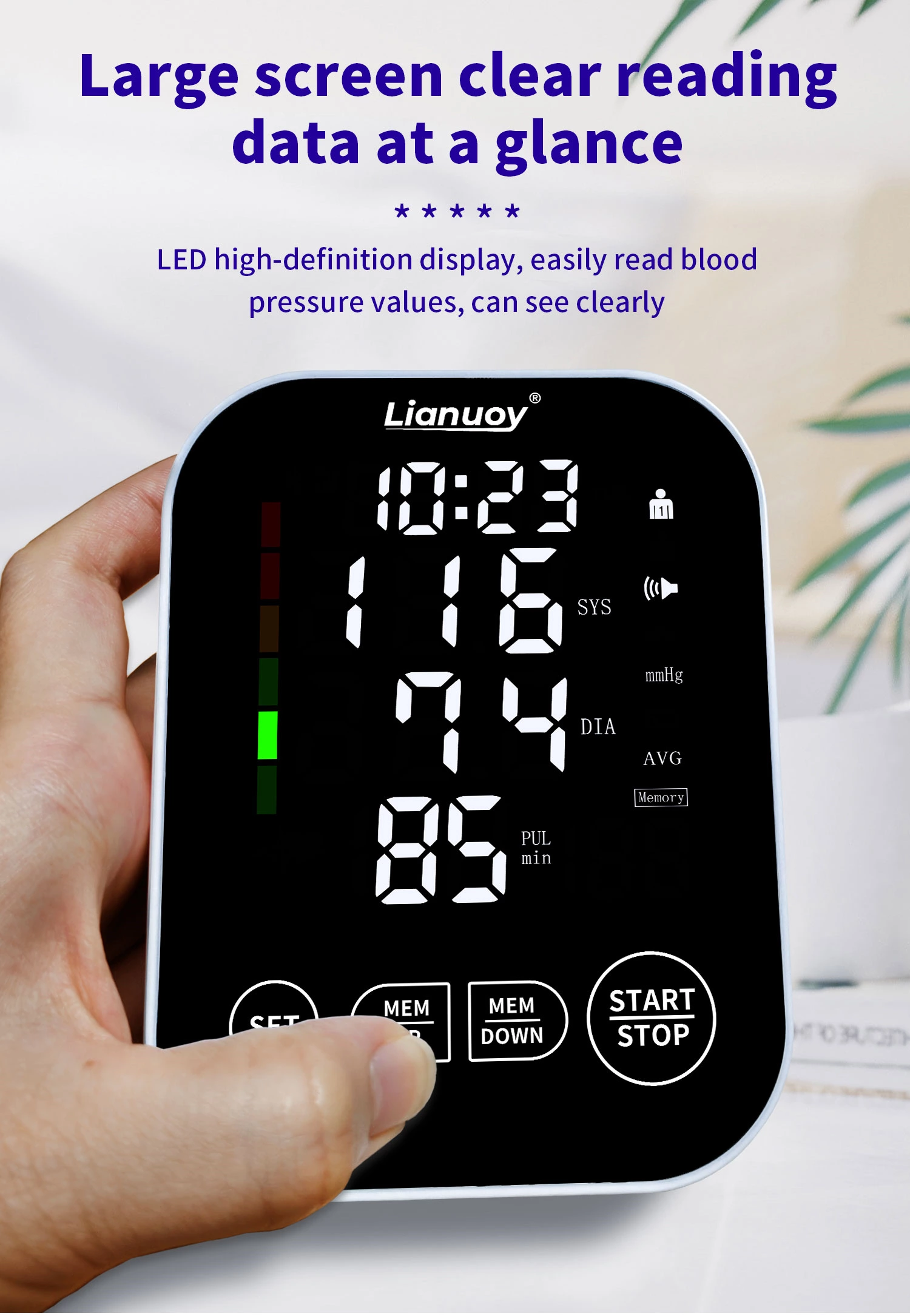 LED Arm Blood Pressure Monitor